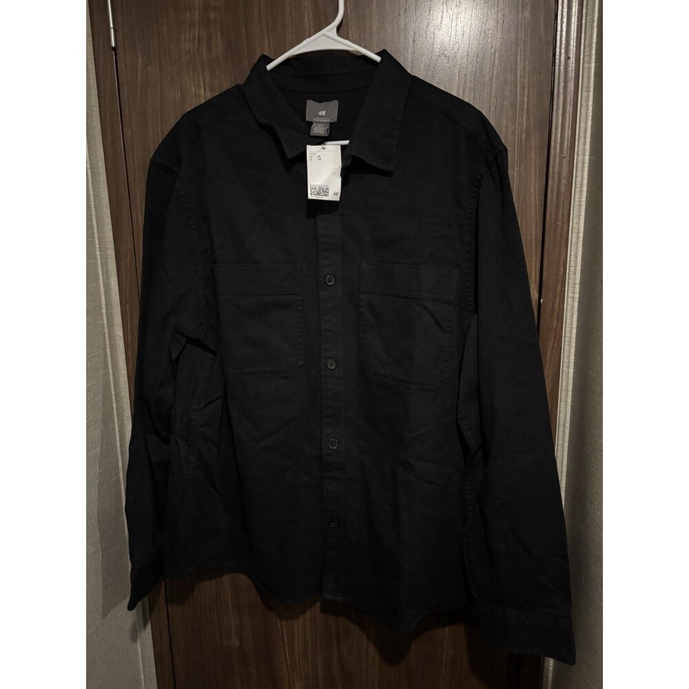 H&M Mens Size XL Black Relaxed Fit Jacket NWT